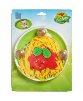 Soft Spaghetti and Meatballs with Plate Play Food Set - Pretend Play Kitchen Toy