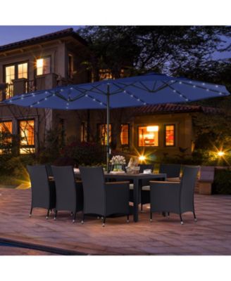  Patio Dining Set Double-Sided Patio Umbrella (Base Included)