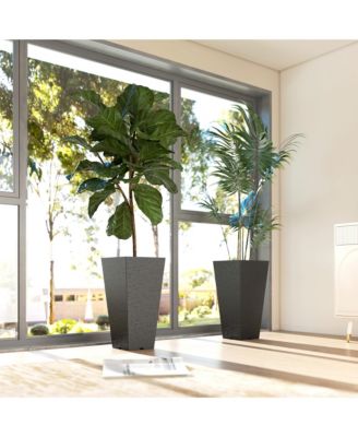 23" Tall Planters, Set of 2 Tape Outdoor Planters,