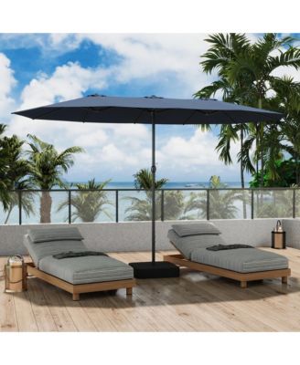 Large Double Sided Umbrella Outdoor Patio Umbrella with Base and Sand Bag