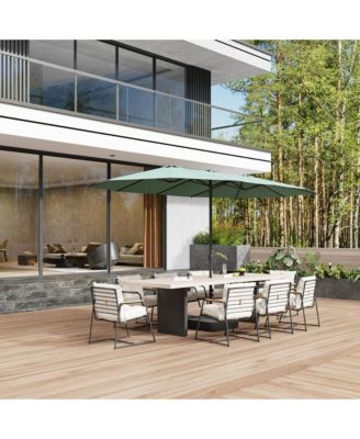 Large Double Sided Umbrella Outdoor Patio Umbrella with Base and Sand Bag