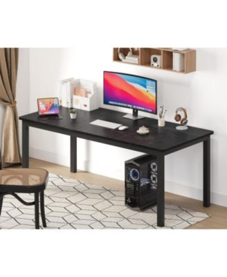 79" Industrial Kitchen Table with Metal Legs for 6, Waterproof Surface, Easy Assembly