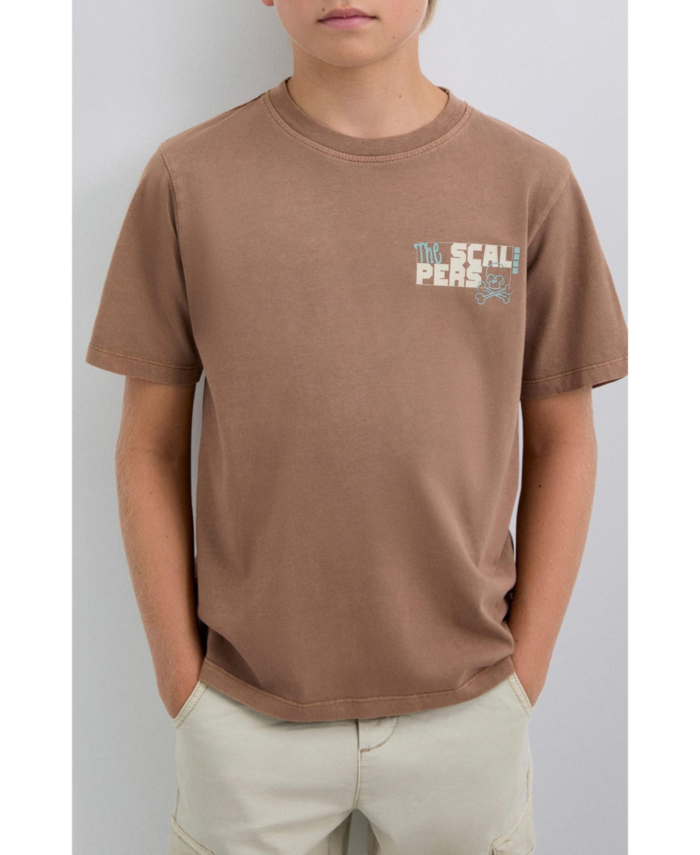 Scalpers Little Boys Crewtee, цвет: Коричневый — фото 3