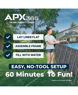 APX 365 Rectangular Above Ground Swimming Pool Set