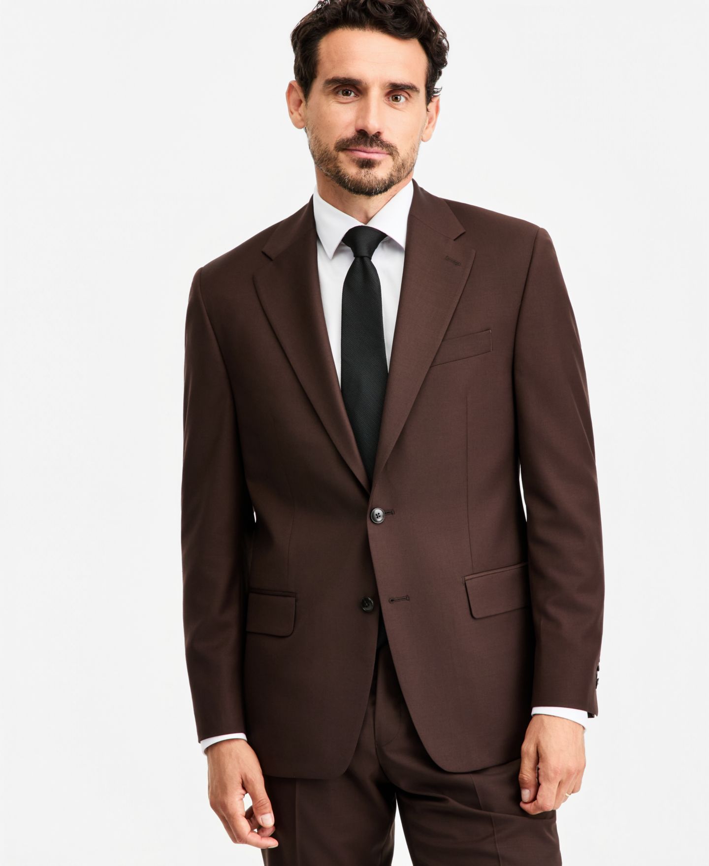 Мужская куртка Michael Kors Classic-Fit Wool-Blend Suit Separate, цвет: Коричневый — фото 1