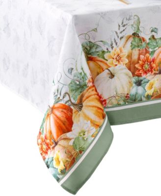 Pumpkin Harvest Vine Double Border Tablecloth, 60" x 144"