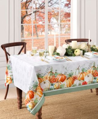 Pumpkin Harvest Vine Double Border Tablecloth, 60" x 120"