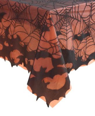 Bats Web Lace Halloween Tablecloth, 52" x 52"