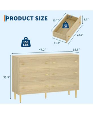 Drawer Rustic Dresser, Vintage Design with Bar Handles