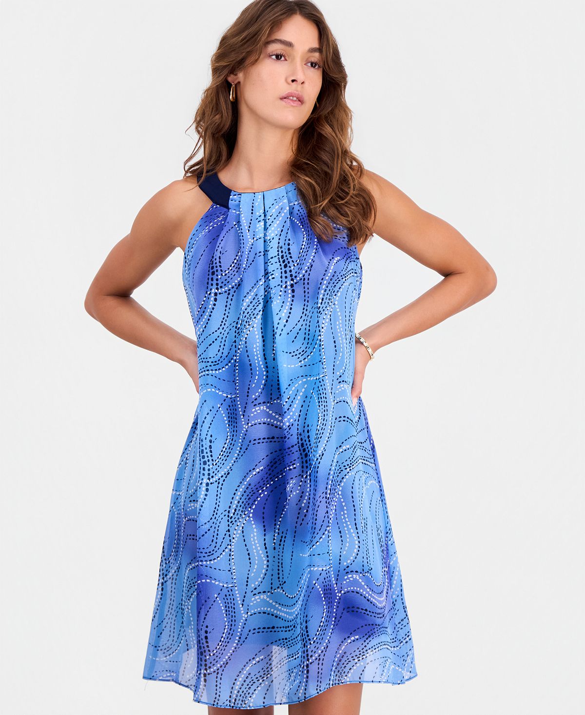 Robbie Bee Petite Printed Sleeveless Trapeze Dress view 5 — MAYCSS fashion products