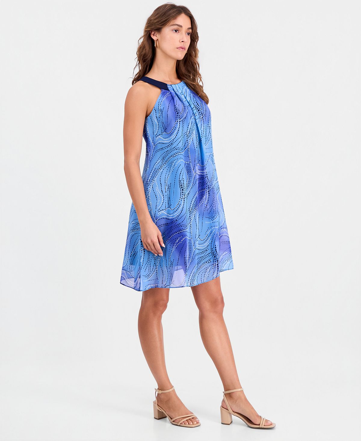 Robbie Bee Petite Printed Sleeveless Trapeze Dress view 4 — MAYCSS fashion products