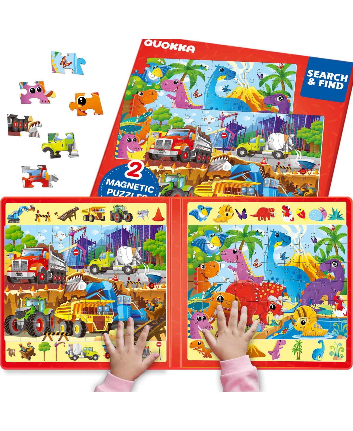 Quokka Magnetic Puzzles for Toddlers 3-5 – Search and Find 2 Pack, 60 Pieces Each
