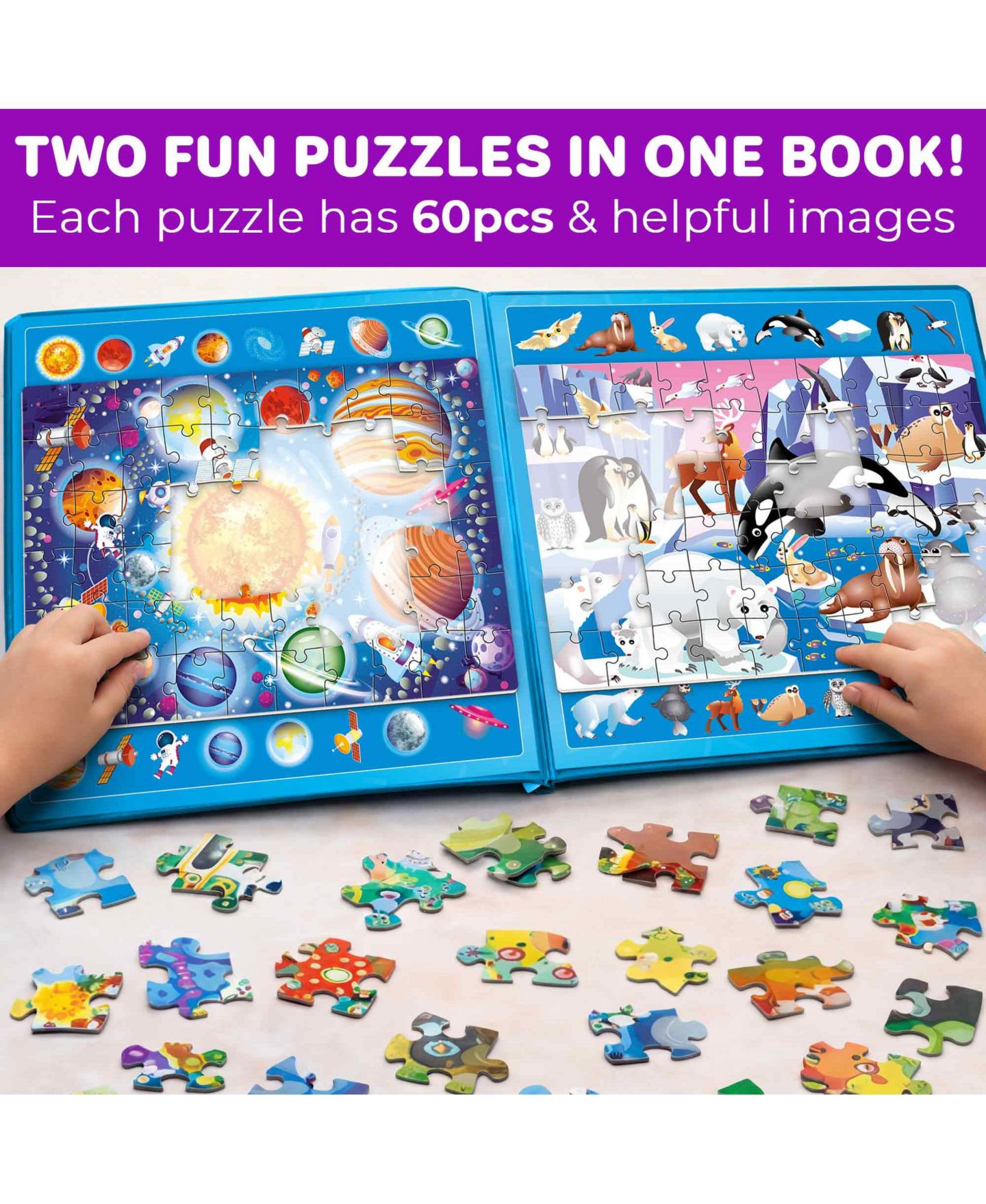Детские игрушки Quokka Magnetic Search and Find Puzzles, 2-Pack, Ages 3+, цвет: Космический — фото 2