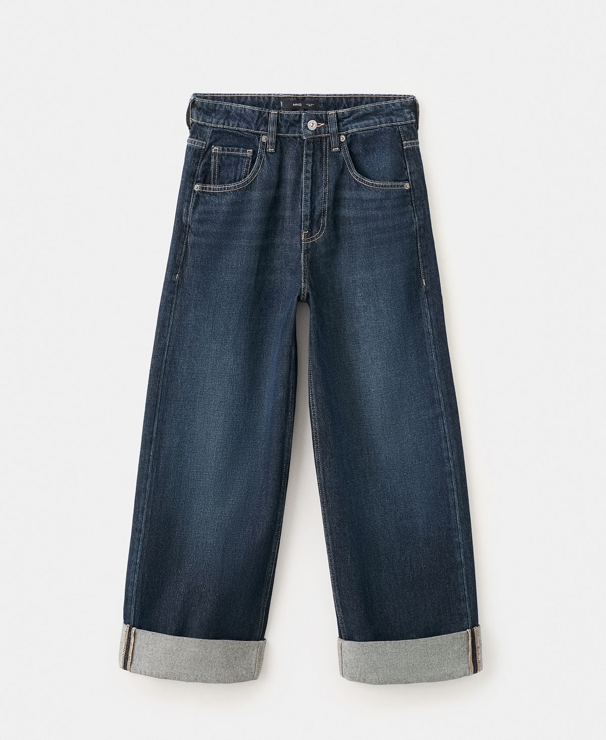 Mango Women's Turn-Up Hem Wide Leg Jeans view 4 — MAYCSS fashion products