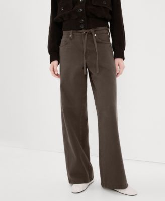 Women's Drawstring Wide-Leg Jeans