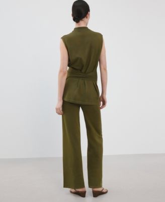 Women's Fine-Knit Straight-Fit Pants