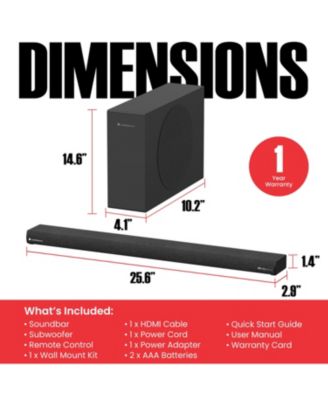 2.1 Soundbar, Wireless Subwoofer w/Dolby Atmos, Bluetooth Streaming for Smart TV and Multi-Devices, Compact Design, 240W Max Output