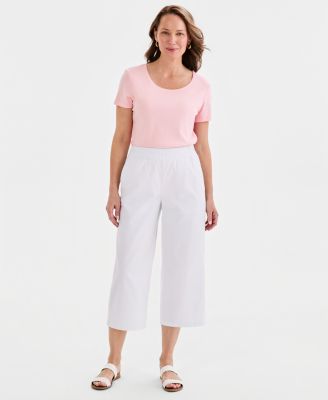 Women's Pull-On Wide-Leg Capri Pants