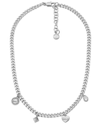 Multi Curb Chain Charm Necklace