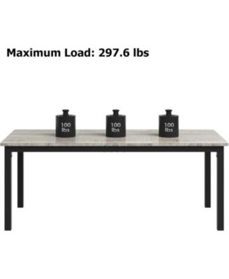 Industrial Modern Dining Table for 6-8, Large Rectangular Table, Metal Legs, Extendable, Family Room