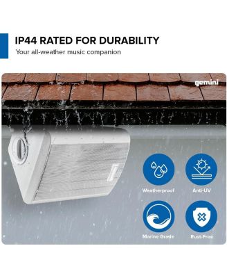 GHSI-W400BT-PR-WHT 4" Waterproof Outdoor Bluetooth Speakers (2024)