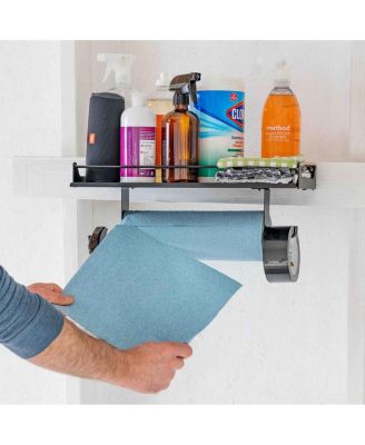 Quick Clean Paper Towel Holder and Wall Shelf