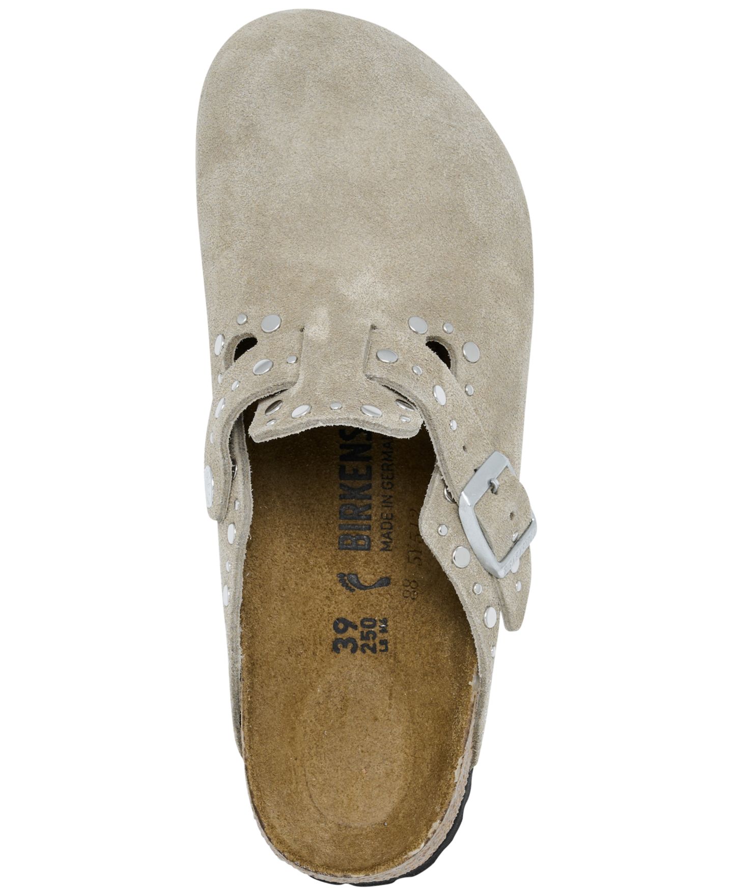 Женские сабо Birkenstock Boston Rivets Suede Leather, цвет: Серо-коричневый — фото 5