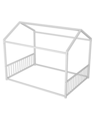 Montessori Metal House Bed Frame, Safety Rails, Kids/Toddlers, Easy Assemble