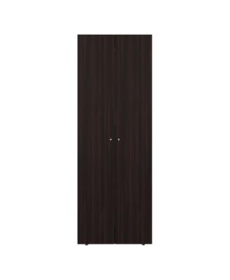 Home 2 Doors Closet System Armoire with Hanging Rod and Storage Shelf Modern Organizer for Bedroom.