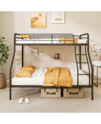 Bed with Ladder and Full-length Guardrails