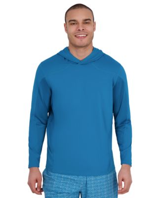 Men's Long Sleeve Textured Rashguard Swim Hoodie