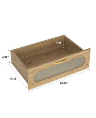 Modern 6 Drawer Dresser Engineered Wood Cabinet Handle Free for Bedroom Living Room Closet