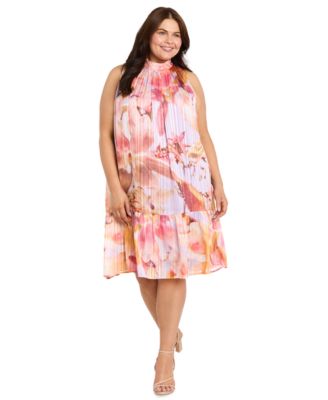 Plus Size Floral Print Sleeveless Dress