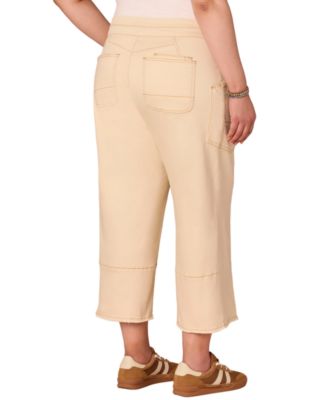 Plus Size Sky-Rise Cropped Wide-Leg Pants