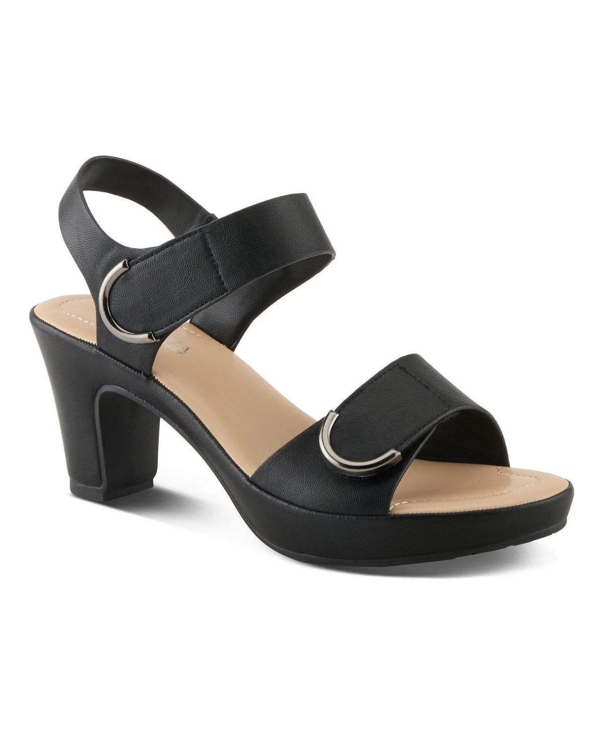 Patrizia Women's Sandal with Adjustable Hook-and-loop Fit for Lasting Comfort - Black