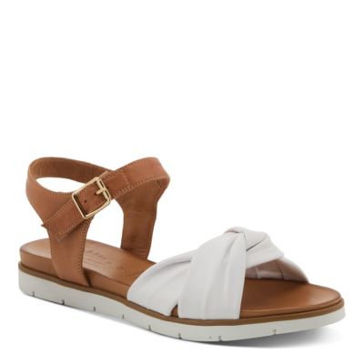 Nihira Women's Flat Sandal with Tubular Leather Upper