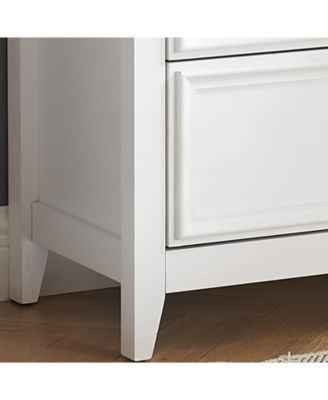 Premium 4 Drawer Dresser Farmhouse Style Storage Cabinet with Metal Glides for Bedroom Living Room