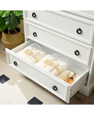 Modern 6 Drawer Dresser Tall Chest for Bedroom Living Room with Easy Pull Handle