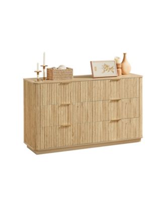 6 Drawer Minimalist Dresser Easy Clean Cabinet for Home Office Home Furniture With Spacious Drawers Easy Assembly