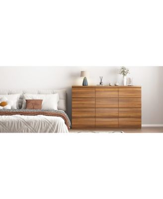 6 Drawer Dresser with Soft Close Drawers Wood for Bedroom Living Room