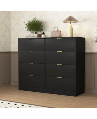 Tall 8 Drawer Dresser 47.2-Inch-Wide Wood for Bedroom Closet Storage
