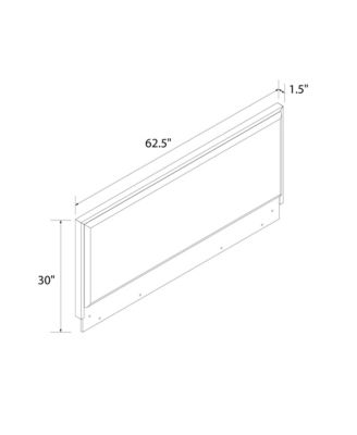 Upholstered Wood Headboard Modern Minimalist 40.5 inch Tall with Wooden Trim