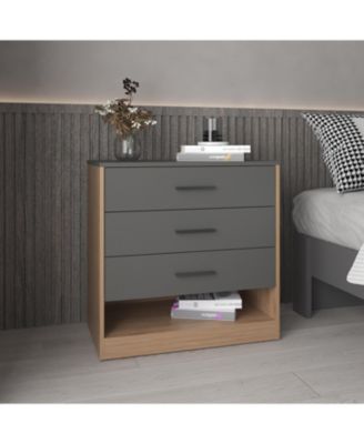 Modern 6 Drawer Dresser Engineered Wood Cabinet Handle Free for Bedroom Living Room Closet