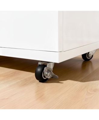 Modern 5 Drawer Dresser Solid Wood Cabinet with Metal Handles for Bedroom Home Office Hallway