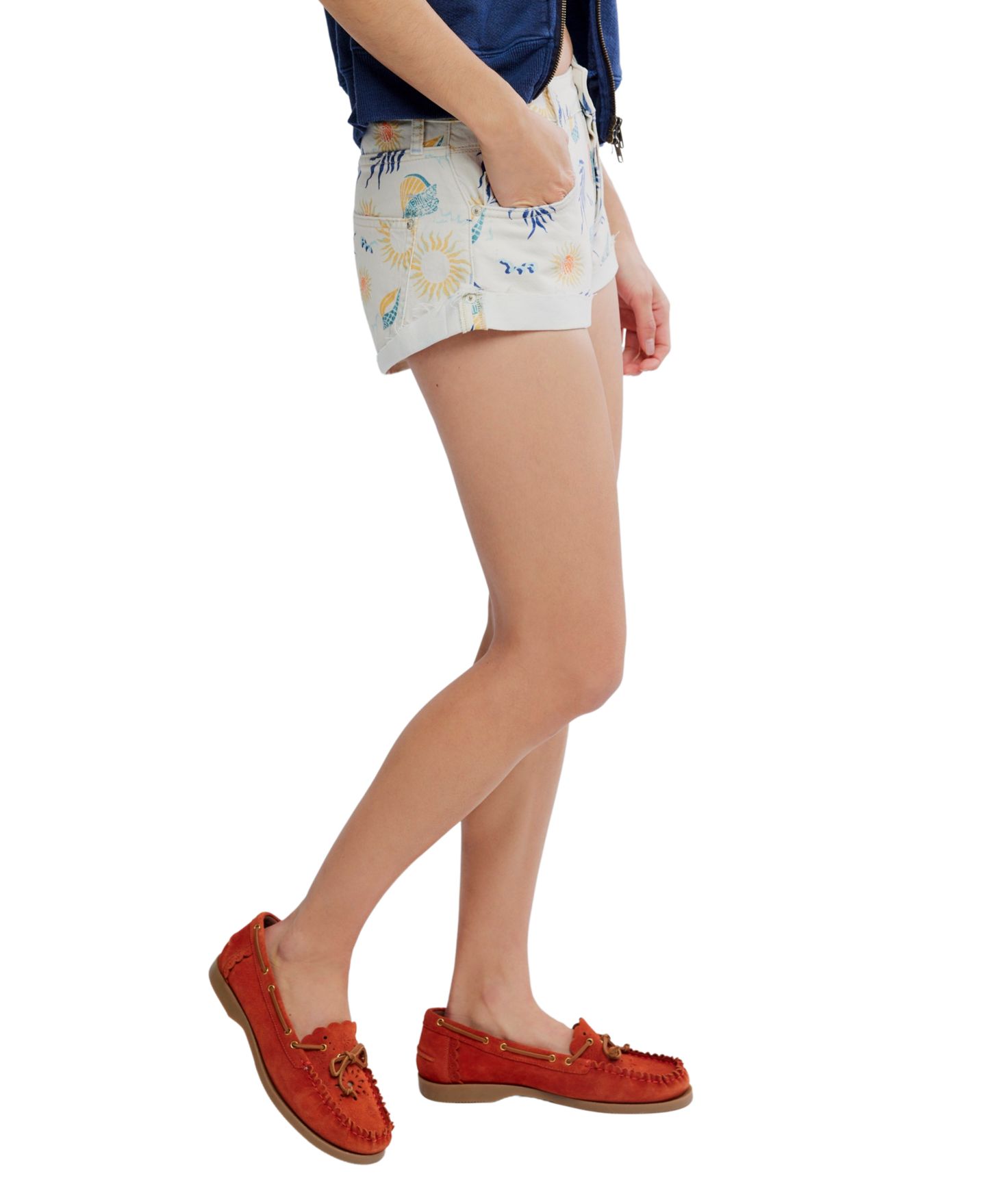 Женские шорты Free People Mid-Rise Printed, цвет: Гавана комбинированный — фото 4