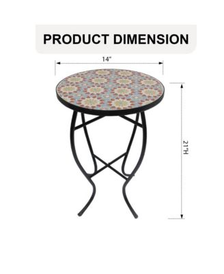 Mosaic Art Collection Floral Accent Table