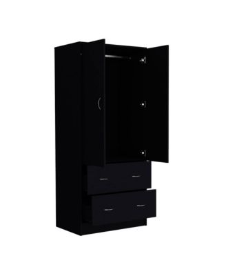 Edie Armoire for Bedroom with Hanging Rod Lower Drawer Upper Shelf