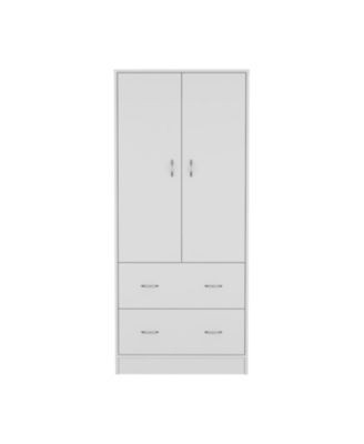 Taly 2Doors 2Drawers Armoire 70.9inch High Laminated Particle Board Bedroom Storage Cabinet Organizer