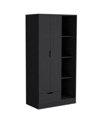 Armoire 71 Inch High with 1 Drawer 4 Tier Open Shelves and 2 Doors