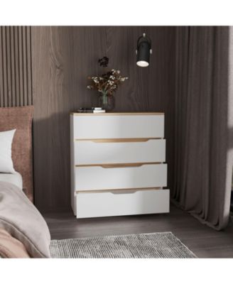 Lynbrook 4 Drawer Dresser and Manufactured Wood Construction for Bedroom Storage